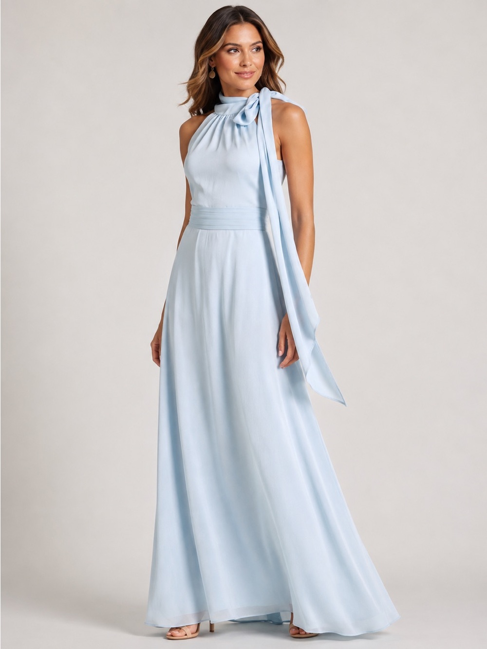 Sachin & Babi Kayla Halter Dress in Ice Blue